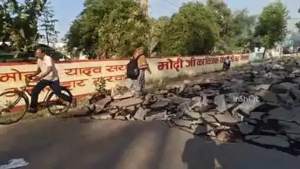 होशंगाबाद नगर: कुलामडी रोड पर सड़क निर्माण के दौरान सड़क खोदी गई, लोगों के आने-जाने पर लगी रोक