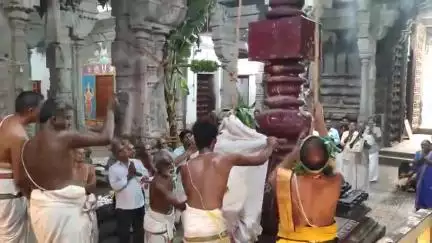 காரைக்குடி: அரியக்குடி திருவேங்கட முடையான் திருக்கோவிலில் வைகாச திருவிழா கொடியேற்றத்துடன் தொடக்கம்