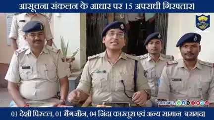 #BiharPolice की  त्वरित कार्रवाई पटना जिले के जक्कनपुर थानांतर्गत छापामारी कर 15 अपराधियों को किया गिरफ्तार।