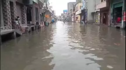 सरदारशहर: अच्छी बारिश के बाद सब्जी मंडी व शहर के निचले इलाकों में भरा पानी, किसानों के चेहरे पर खुशी, जलभराव से व्यापारी परेशान