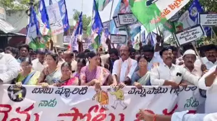 ఉరవకొండ: ఉరవకొండలో మాజీ ఎమ్మెల్యే వై విశ్వేశ్వర్ రెడ్డి ఆధ్వర్యంలో నిరసన ర్యాలీ నిర్వహించిన వైసీపీ శ్రేణులు