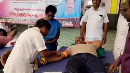 புவனகிரி: பாஜக முன்னாள் தலைவர் அண்ணாமலை பிறந்ததினத்தை முன்னிட்டு புவனகிரியில் பாஜக சார்பில் இரத்ததானம்