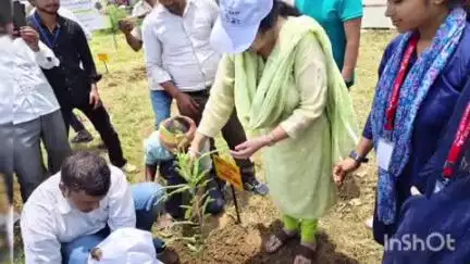 मितौली: टोल प्लाजा चपरतल्ला पर मां के नाम के तहत एसडीएम व परिवर्तन अधिकारी की उपस्थिति में लगाए गए छायादार पेड़