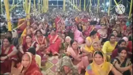 चेनारी: सदोखर गांव में महायज्ञ में उमड़ी श्रद्धालुओं की भीड़