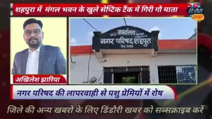 शहपुरा में खुले सेप्टिक टैंक में गिरी गौ माता, नगर परिषद की लापरवाही से पशु प्रेमियों में रोष