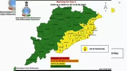 ପାରଳାଖେମୁଣ୍ଡି: ଗଜପତି ଜିଲ୍ଲାରେ ଆସନ୍ତା କାଲି ପାଇଁ ଉତ୍ତାପ କୁ ନେଇ ୟେଲୋ ସଙ୍କେତ ଜାରି କଲା ଆଇ ଏମ ଡି ବିଭାଗ