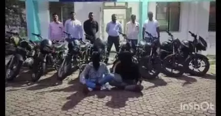 लातूर: लातूरसह, नांदेड जिल्ह्यातून चोरी केलेल्या ८ मोटारसायकलसह दोघांना शिरूर ताजबंद ते मुखेड रोडवरून गुन्हे शाखेने केली अटक