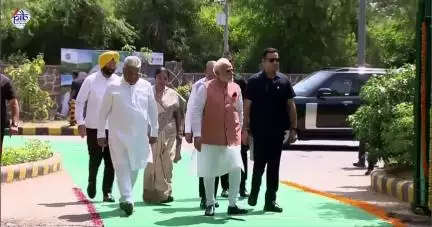 PM Narendra Modi attends a program on World Environment Day at Bhagwan Mahavir Vanasthali Park, New Delhi