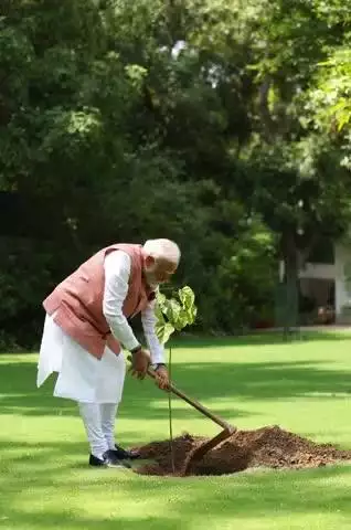 Prime Minister #narendramodi plants sindoor sapling at his residence in New Delhi on #WorldEnvironmentDay

Know more :https://pib.gov.in/PressReleasePage.aspx?PRID=2134049