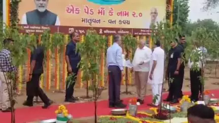 ગાંધીનગર: મુખ્યમંત્રી ભુપેન્દ્ર પટેલે સચિવાલય સંકુલમાં એક પેડ માં કે નામ 2.0 વૃક્ષારોપણ કરવામાં આવ્યું