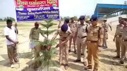 भिनगा: पुलिस लाइन भिनगा में विश्व पर्यावरण दिवस 2025 पर SP और अन्य अधिकारियों ने किया 60 वृक्षों का रोपड़