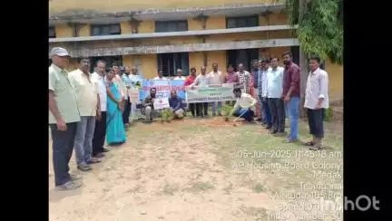 మెదక్: ప్రపంచ పర్యావరణ దినోత్సవ సందర్భంగా డిగ్రీ కళాశాల వద్ద మొక్కలు నాటిన విద్యార్థులు లెక్చరర్లు