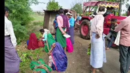 पाटी: थाना क्षेत्र के ग्राम आवली में ट्रैक्टर ट्राली पलटने से 10 लोग घायल