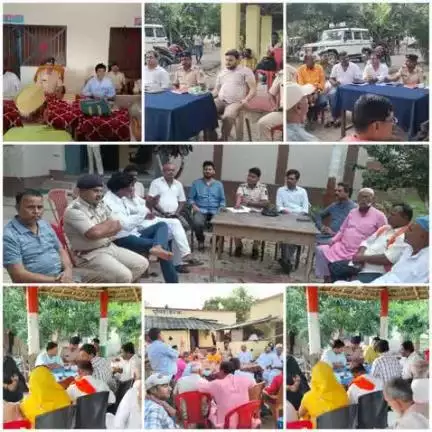 आज दिनांक-06.06.2025 को थानाध्यक्ष की उपस्थिति में विभिन्न थानों में आगामी बकरीद पर्व को लेकर विधि व्यवस्था शांति बनाए रखने हेतु आमजनों एवं गणमान्य जनप्रतिनिधयों के साथ शांति समिति की बैठक की गई एवं विशेष दिशा-निर्देश दिए गए।