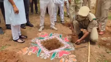 సిర్పూర్ టి: కాగజ్‌నగర్‌ అటవీశాఖ కార్యాలయంలో మొక్కలు నాటిన డీఎఫ్ఓ నీరజ్ కుమార్, ఎమ్మెల్యే పాల్వాయి హరీష్ బాబు