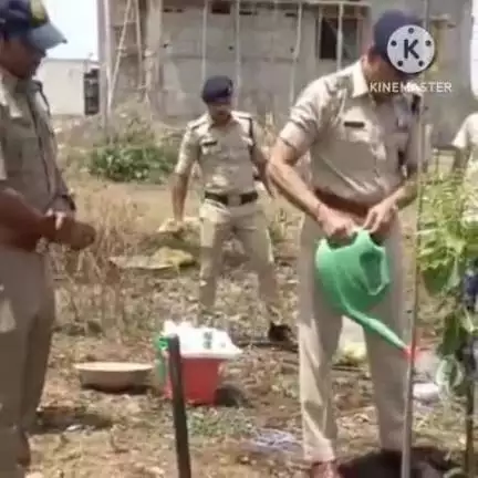 आगर: पुलिस अधीक्षक विनोद कुमार सिंह ने पुलिस लाइन में पौधा रोपित कर किया "एक पेड़ माँ के नाम" अभियान का शुभारंभ