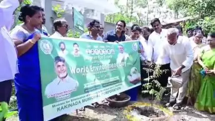 పచ్చని చెట్లు ప్రగతికి మెట్లు కాకినాడ సిటీ ఎమ్మెల్యే వాన్మాడ్ కొండబాబు స్పష్టం