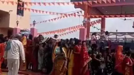 जामा: नोनीहथवारी गांव में राधा माधव मंदिर की प्राण प्रतिष्ठा धूमधाम से की गई, दर्जनों गांव के ग्रामीण रहे मौजूद