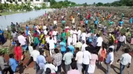 தஞ்சாவூர்: சுடுகாட்டுக்கு வருபவர்கள் சுத்தமான காற்றை சுவாசிக்க உலக சுற்றுசூழல் தினத்தில் 1500 மரக்கன்றுகளை நட்டு வைத்த மேயர்