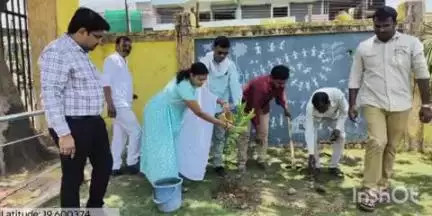एटापल्ली: सांस्कृतिक भवन गोटूल परिसर येथे नगरपंचायत तर्फे जागतिक पर्यावरण दिनानिमित्त वृक्षारोपण