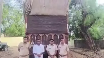 झुंझुनू: झुंझुनू के प्रतापपुरा के पास वन विभाग की टीम ने हरी लकड़ियों से भरे एक ट्रक को किया ज़ब्त