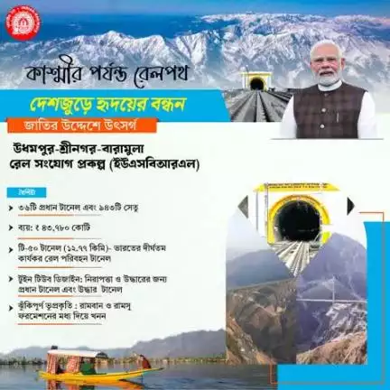কাশ্মীর পর্যন্ত রেলপথ
দেশজুড়ে হৃদয়ের বন্ধন
#ChenabBridge