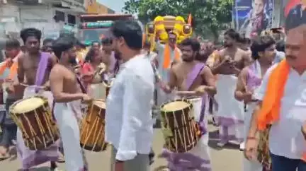 అప్పనపల్లి బాలబాలాజీ కళ్యాణ ఉత్సవాల నేపథ్యంలో తాటిపాకలో ప్రారంభమైన గజమాల ర్యాలీ