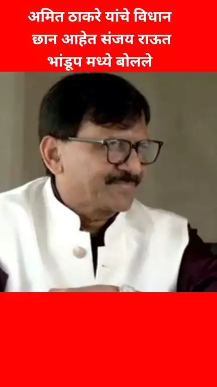 अमित ठाकरे यांचे विधान छान आहेत संजय राऊत भांडूप मध्ये बोलले