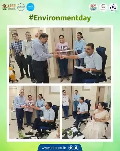 Knowledge meets nature! 🌍🧠
On the occasion of World Environment Day, a quiz competition was organized at the IRCTC Kolkata Zonal Office, engaging staff in an interactive session to raise awareness about sustainability and green practices.