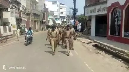वाराणसी में बकरीद की पूर्व संध्या पर शहर भर में पुलिस ने किया निरीक्षण