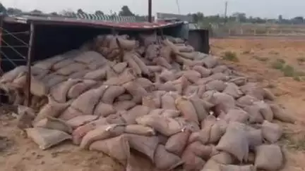 करकेली: ग्राम सिंहपमर के पास बरही रोड पर चावल से भरा ट्रक पलटा, ट्रक चालक बाल-बाल बचा