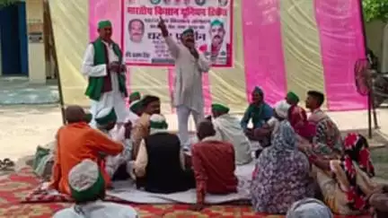 नरवल: सरसौल कस्बे में भारतीय किसान यूनियन टिकैत ने किया प्रदर्शन