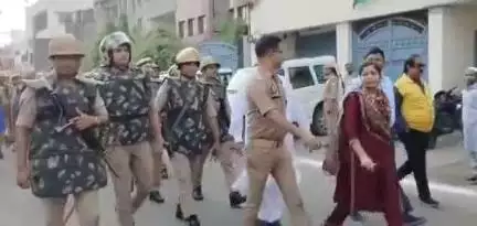 मुरादाबाद: पुलिस अधीक्षक नगर के नेतृत्व में देर रात ईदगाह इलाके में पुलिस ने निरीक्षण करते हुए तमाम व्यवस्थाओं का लिया जायज़ा