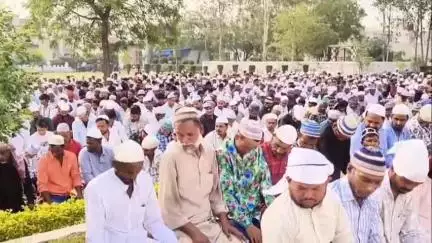 थानेसर: कुरुक्षेत्र के नरकाधारी रोड स्थित ईदगाह में मुस्लिम समाज ने नमाज अदा कर बकरीद मनाई