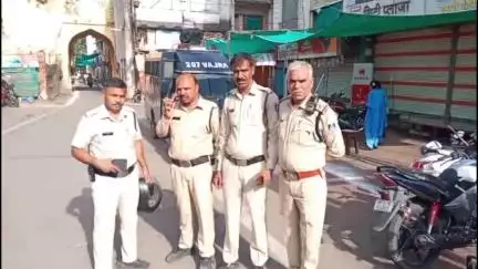 शाजापुर: बकरीद पर्व को लेकर शाजापुर शहर में चप्पे-चप्पे पर पुलिस बल रहा तैनात