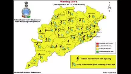 ନୂଆପଡା: କାଳବୈଶାଖୀ ପାଇଁ ୮ ତାରିଖ ସକାଳ ୮ ଟା ୩୦ ପର୍ଯ୍ୟନ୍ତ ଜିଲ୍ଲାଲୁ ୟେଲୋ ୱର୍ନିଙ୍ଗ
