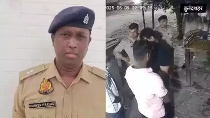 बुलंदशहर:-कस्बा इंचार्ज देवेंद्र शुक्ला का अमानवीय चेहरा,दुकानदार को थप्पड़ मारने का वीडियो वायरल,SP ने किया लाइन हाजिर