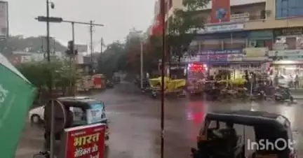 लातूर: लातूर शहरात मृग नक्षत्राच्या मुहूर्तावर वादळी वाऱ्यासह पाऊस,उद्योग भवन व एमआयडीसी झाडे पडली उन्मळून