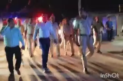 कलेर: बकरीद पर्व को लेकर मेहंदिया थाना क्षेत्र में देर रात किया गया फ्लैग मार्च