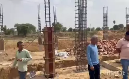 महवा: विधायक ने बालाहेड़ा में कृषि महाविद्यालय के निर्माण कार्य का निरीक्षण किया
