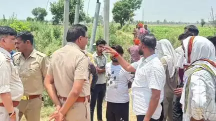 मांट: गांव जाबरा में अज्ञात लोगों ने मृत गाय के शव को जलाया