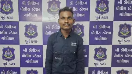 ગાંધીધામ: પડાણા વિસ્તારમાં લાકડાનાં બેન્સામાં થયેલ હત્યાના ગુનામાં સંડોવાયેલ આરોપીને બી ડિવિઝન પોલીસે ઝડપ્યો