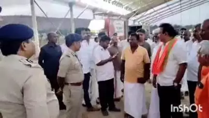 மதுரை கிழக்கு: ஒத்தக்கடை பகுதியில் நாளை மத்திய உள்துறை அமைச்சர் அமித்ஷா பங்கேற்கும் ஆலோசனைக் கூட்டத்திடலை ஆய்வு செய்த மாநகர காவல் ஆணையர்
