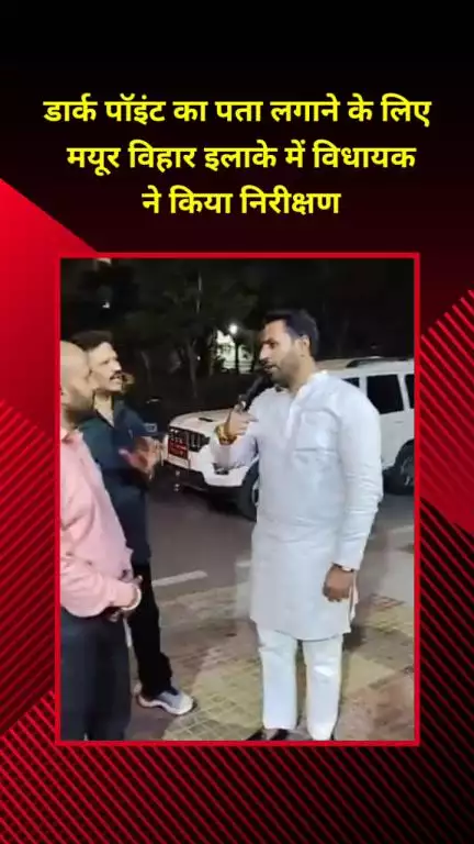 मयूर विहार: मयूर विहार इलाके में डार्क पॉइंट का पता लगाने के लिए विधायक ने किया निरीक्षण