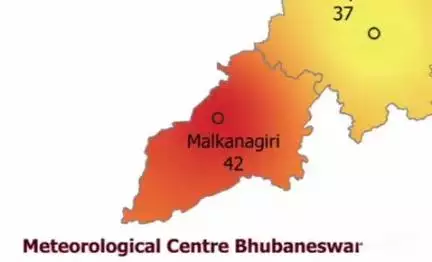 ମାଲକାନଗିରି: ଗ୍ରୀଷ୍ମପ୍ରବାହ କୁ ଦୃଷ୍ଟିରେ ରଖି ମାଲକାନଗିରି ଜିଲ୍ଲା ପାଇଁ ଆସନ୍ତା ୯ ତାରିଖ ଲାଗି ଅରେଞ୍ଜ ୱାରନିଙ୍ଗ ଜାରି କଲା ପାଣିପାଗ ବିଭାଗ