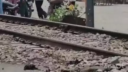 रामनगर: केसरीपुर में रेलवे क्रॉसिंग की मरम्मत का कार्य चल रहा है, बाइक सवारों का रेलवे लाइन पार करते हुए वीडियो वायरल
