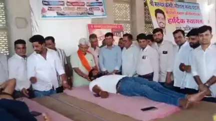 भिनाय: श्री मरुधर केसरी गौशाला संस्था और भारत विकास परिषद के संयुक्त तत्वाधान में पडांगा में हुआ रक्तदान शिविर
