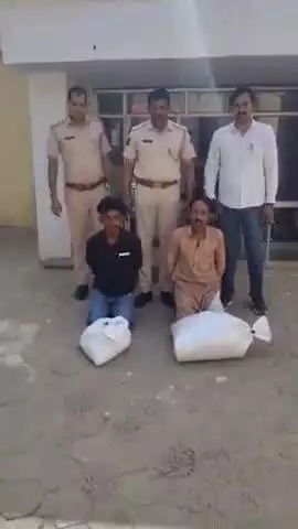 श्रीविजयनगर पुलिस ने कार्रवाई करते हुए 13 किलो 100 ग्राम डोडा पोस्त के साथ दो आरोपियों को किया गिरफ्तार