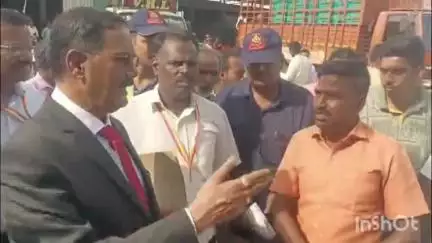 ಶ್ರೀನಿವಾಸಪುರ: ಪಟ್ಟಣದ ಎ ಪಿ ಎಂ ಸಿ ಯಾರ್ಡ್ ಹಾಗೂ ಮಾವಿನ ಮಾರುಕಟ್ಟೆ ಗೆ ಉಪ ಲೋಕಾಯುಕ್ತ ವೀರಪ್ಪ ಭೇಟಿ ಪರಿಶೀಲನೆ