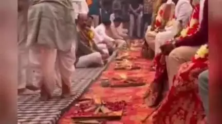 पदमपुर: मां चिंतपूर्णी सेवा समिति पदमपुर के द्वारा अग्रवाल धर्मशाला में 13 कन्याओं का सामूहिक विवाह कराया गया